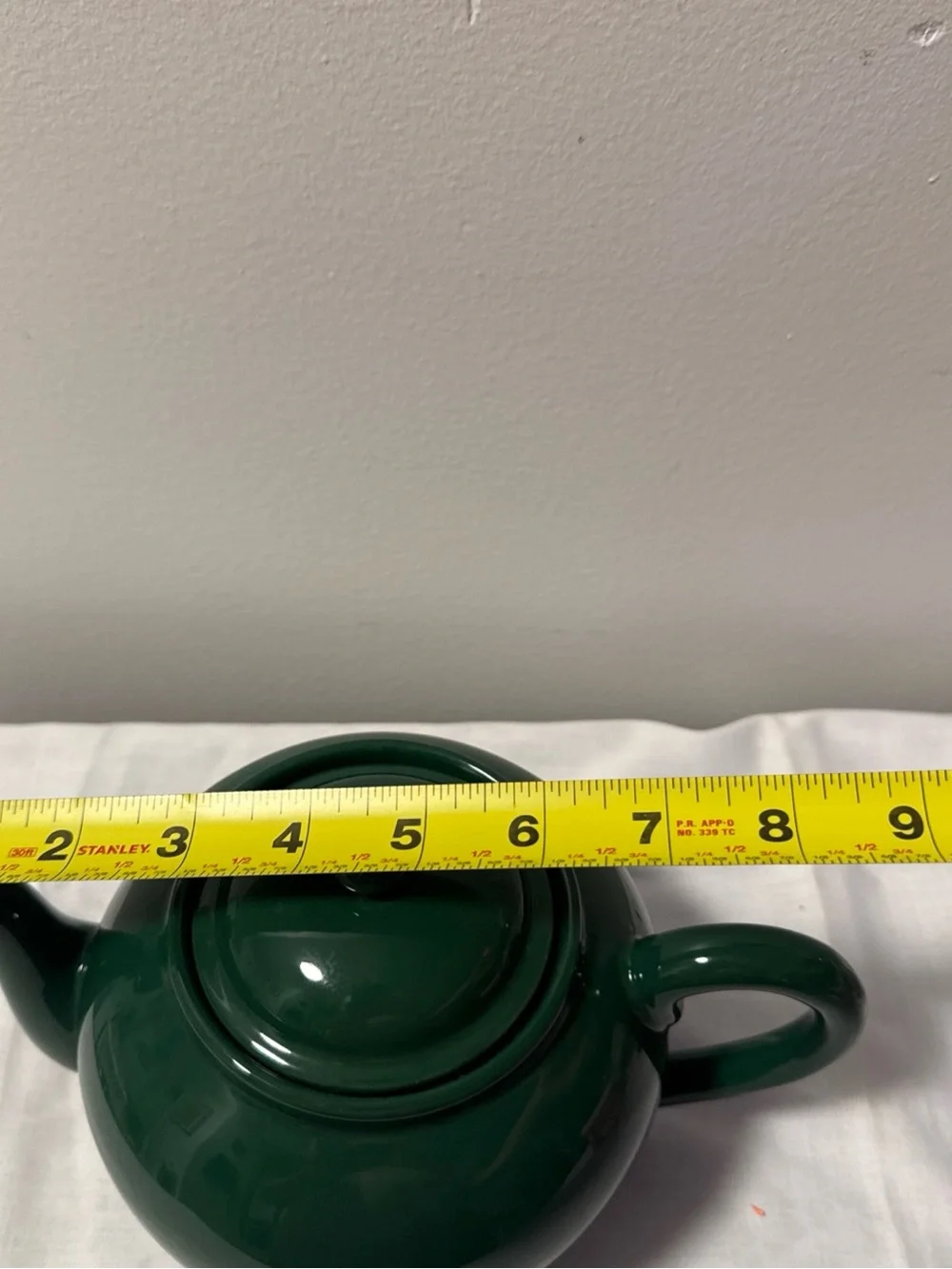 Williams Sonoma Dark Green Ceramic Teapot with Removable Infuser